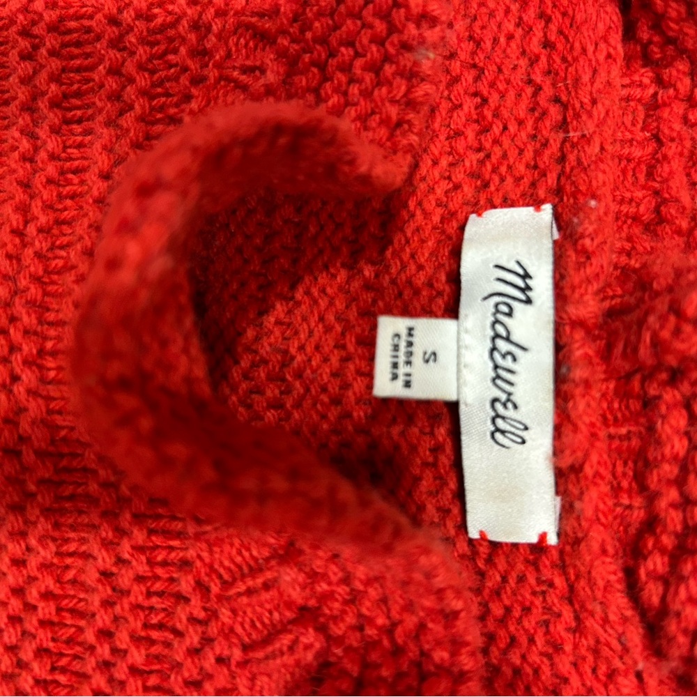 Red Ruffled Women's Sweater - Picture 2 of 3